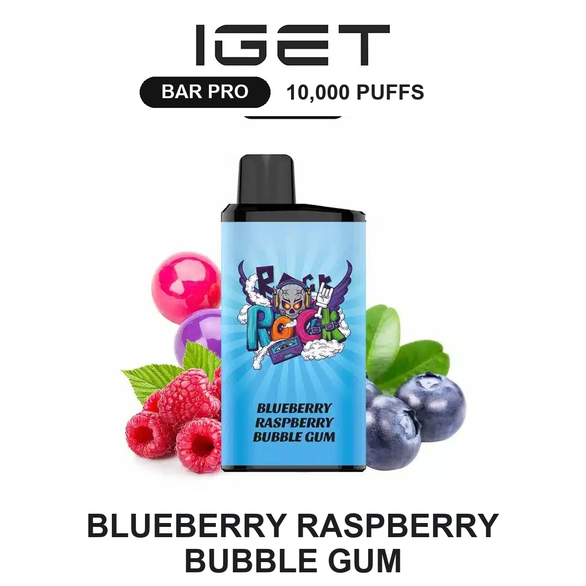 IGET Bar Pro - Blueberry Raspberry Bubble Gum (10,000 Puffs)