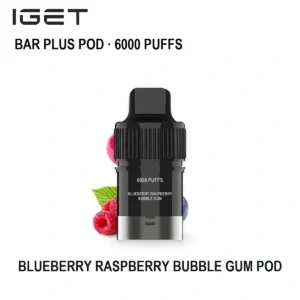 IGET Bar Plus Pod 6000 - Blueberry Raspberry Bubble Gum (6,000 Puffs)