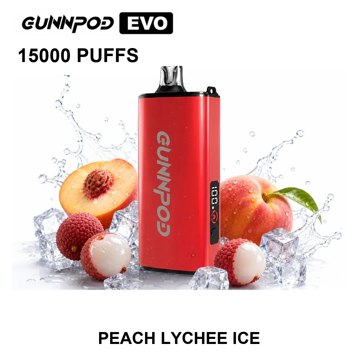 GUNNPOD EVO - Peach Lychee Ice (15,000 Puffs)